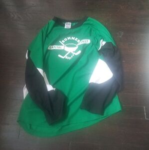 Athletic Kit Mens Hockey Jersey Shirt Size Small Black White Green Number 6